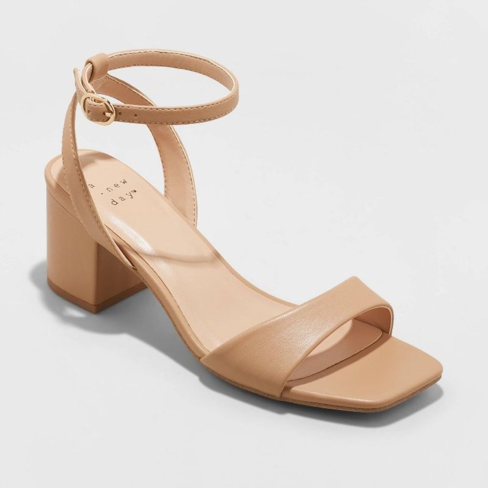 Women's Sonora Heels Tan - A New Day™ 9.5